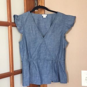 Soft Chambray peplum shirt